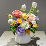 花獻幸福-進口玫瑰鬱金香盆花