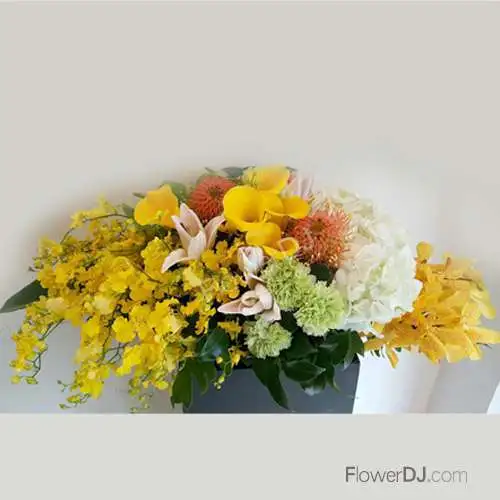金色年代-橫式盆花送台北