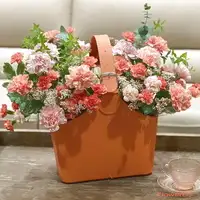 與媽媽的約會-康乃馨精美皮包盆花-最新設計款