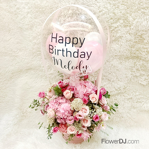 生日送花 氣球盆花