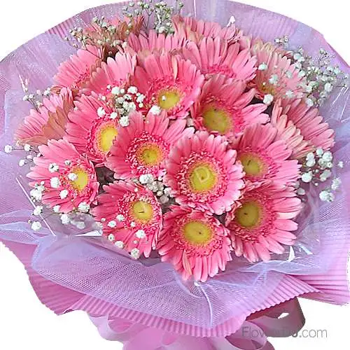 粉色太陽花-花束送台北