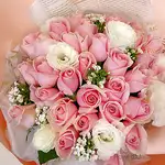 33朵粉玫瑰花束 送台北