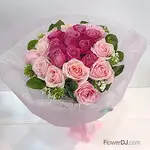 花店送花 混色22朵玫瑰花束