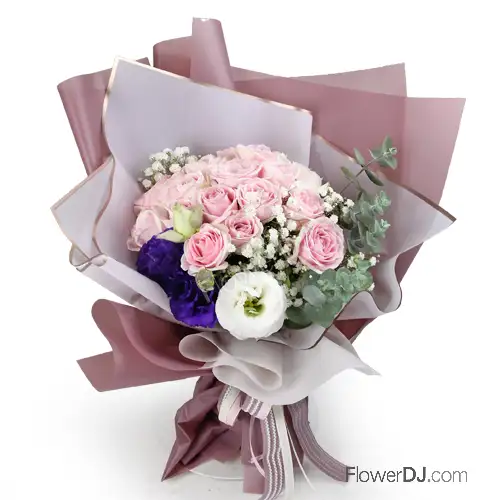 台北花店送花 20朵粉玫瑰花束