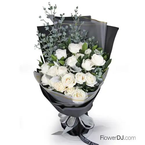 白玫瑰花束 大型花束送台北