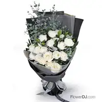 白玫瑰花束 大型花束送台北
