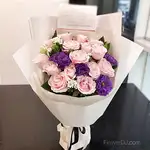 16朵粉玫瑰花束-台中送花