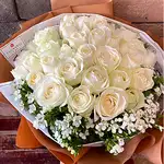 白色約定_33朵白玫瑰花束