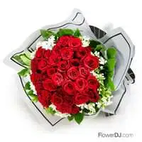 鍾情-33朵紅玫瑰花束