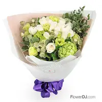 夏綠蒂-白玫瑰花束送台北