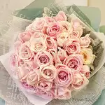 粉色的戀人-33朵粉玫瑰花束