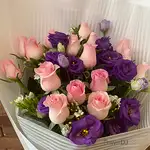 花店送花-16朵粉玫瑰花束