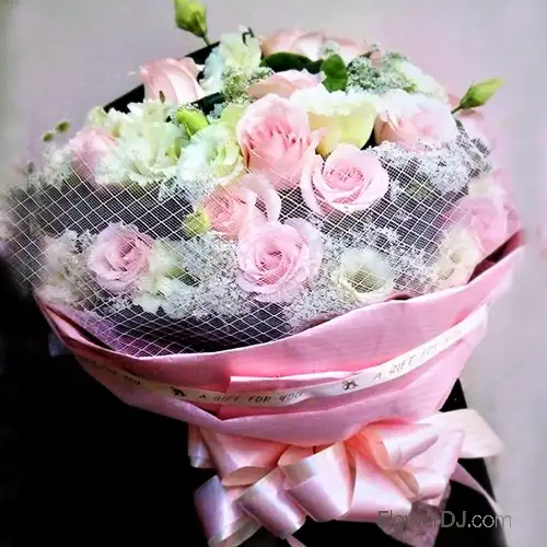粉玫瑰花束 送台南