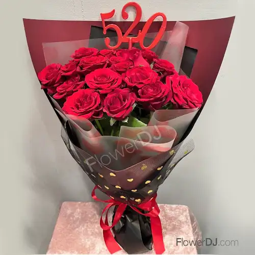 520台北送花  20朵紅玫瑰花束專人送