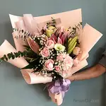 玫瑰百合花束推薦 情人節送花