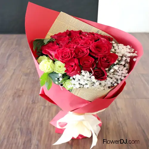 台北花店送花 20朵紅玫花束