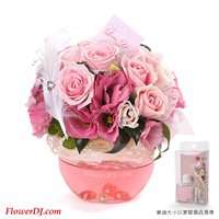 情人花禮♥粉夢甜心mini花禮>>限量送精油