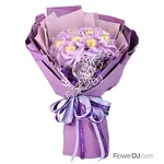 紫色甜蜜 11顆金莎花束