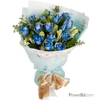 湛藍的愛-藍玫花束