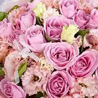 粉色浪漫-16朵粉玫花束