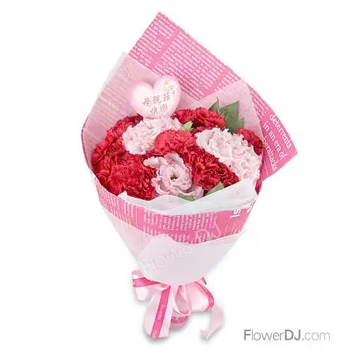 粉色的祝福-小康乃馨花束