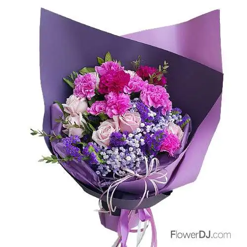 紫戀情迷-康乃馨花束-母親節 禮物