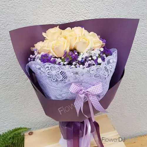 紫色戀人-香檳玫瑰花束