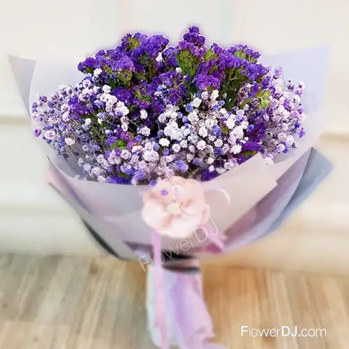 紫色風華-滿天星花束