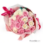 心意-33朵混色玫瑰花束
