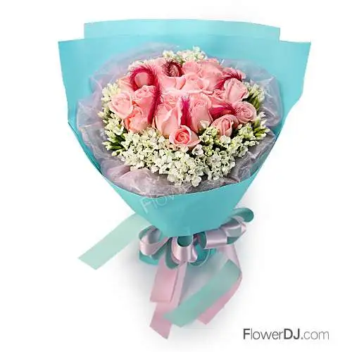 蒂芬妮的獨白-20朵粉玫瑰花束