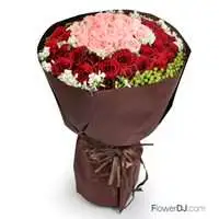 包藏真愛-50朵混色玫瑰花束