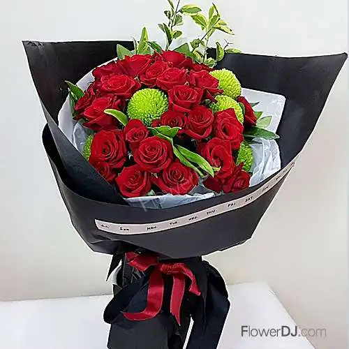 浪漫傳情-22朵紅玫瑰花束