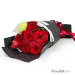 暖心-6朵紅玫瑰花束-情人節送花