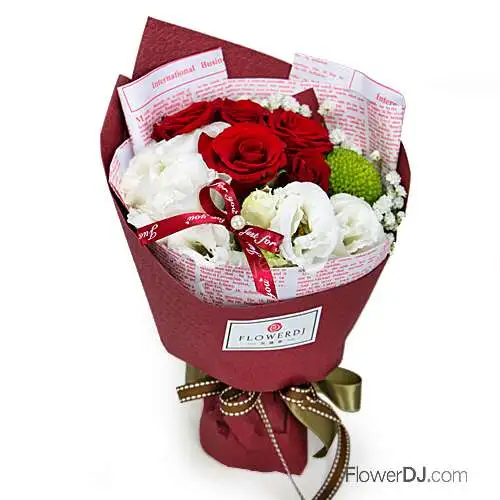 愛戀時光-5朵紅玫瑰花束-七夕送花