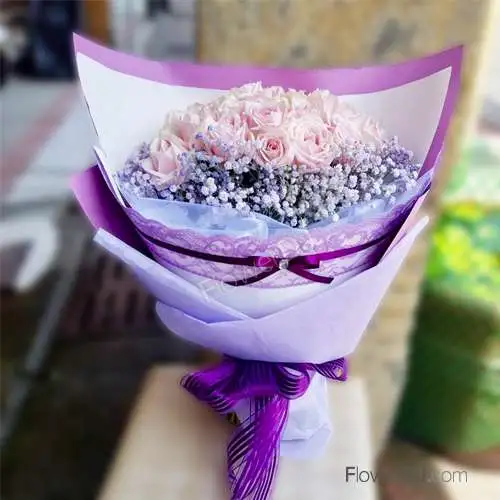 紫燦光華-33朵粉玫瑰花束