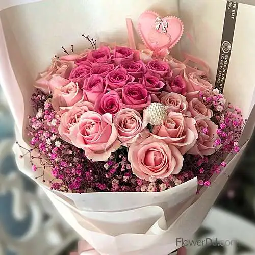 繽紛愛情-33朵混色玫瑰花束