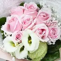 浪漫知心-8朵粉玫瑰花束