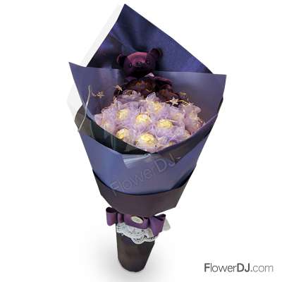 [[星動一刻]]紫要你_星光LED金莎巧克力花束
