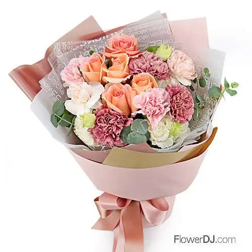 好馨情-康乃馨玫瑰花束-母親節 禮物