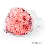 夏日風情-九朵粉玫瑰花束