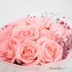 夏日風情-九朵粉玫瑰花束