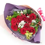 傳遞愛戀-九朵紅玫瑰花束