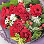 傳遞愛戀-九朵紅玫瑰花束