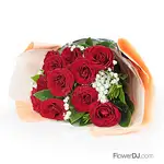 LOVE 11朵紅玫瑰花束-送4吋吊飾鑽飾熊一對
