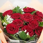 LOVE 11朵紅玫瑰花束-送4吋吊飾鑽飾熊一對