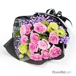 紫天王玫瑰花束11朵