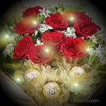 金莎巧克力玫瑰花束 情人節送花-加贈閃耀燈串