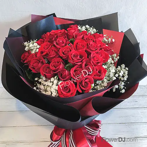 紅玫瑰花束33朵 