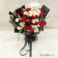 熊熊就戀愛 紅玫瑰花束21朵