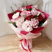 康乃馨粉玫瑰花束